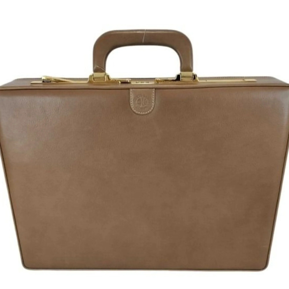 LOEWE Attache Case, Brown Leather, Men's Handbag, Bag